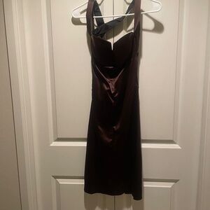 bebe Brown Satin Dress